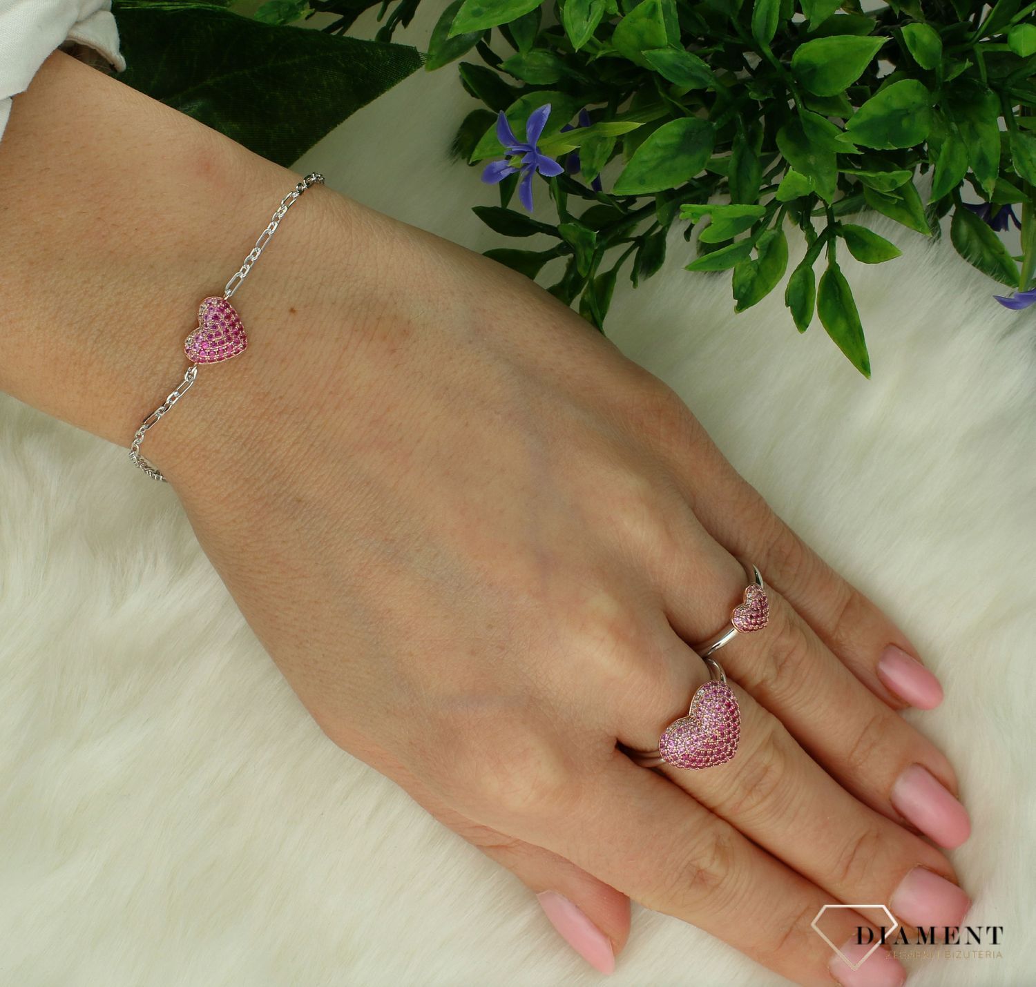 Pierścionek damski srebrny 925 z Różowym sercem Nomination 241101 004.jpg